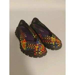 Skechers EZ Flex 2 Delphi Stretch Weave Rainbow Metallic Causal Shoe Womens Sz 6